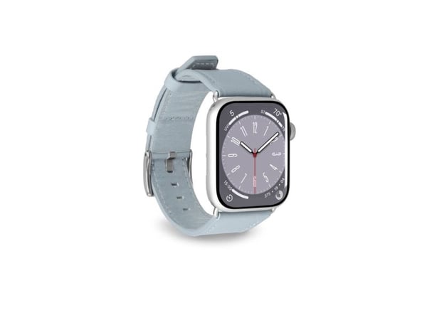PURO PUAW40ECLASSICLBLUE, Klockarmband, Apple, Apple Watch, Läder, Metall, Silver