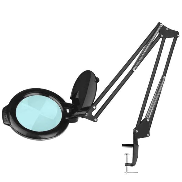 Activeshop LED suurennuslamppu Glow Moonlight 8013/6" musta, pöytään kiinnitettäväksi