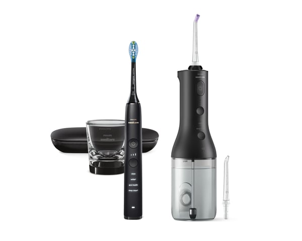 Philips Sonicare DiamondClean 9000 HX3886/43 tannbørste + Flosser 3000, svart