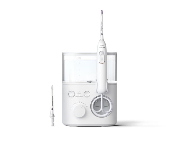 Philips oral irrigator, vanntrykkregulator, 550 ml vannbeholder, 2 festedyser (HX3711/20)