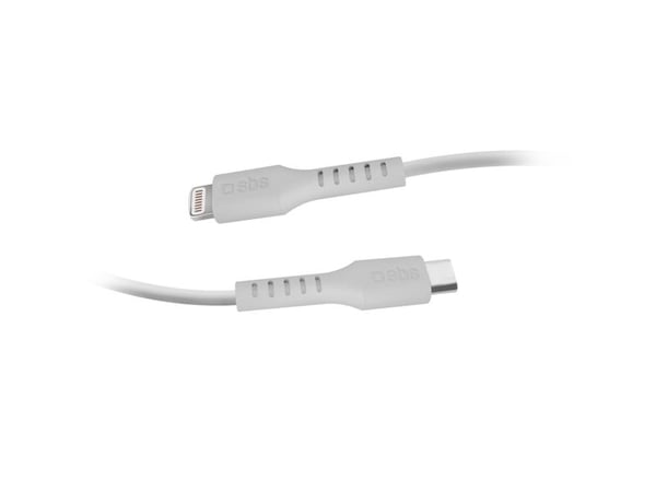 SBS TECABLELIGTC2W, 2 m, Lightning, USB C, Hankjønn, Hankjønn, Hvit