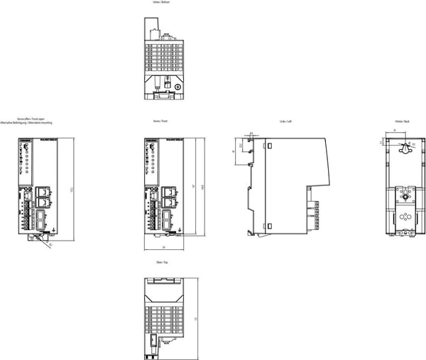 Siemens 6GK5622-2GS00-2AC2 Security-Element 10 / 100 / 1000 MBit/s, IP20, 193 mm, 254 mm, 141 mm, 1,5 kg, CE, RoHS, REACH