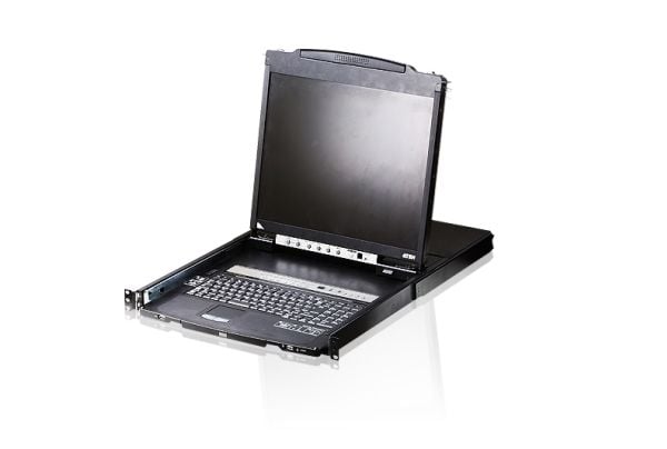 ATEN Slideaway CL5816N - KVM-konsoll med KVM-svitsj - 16 porter - PS/2, USB - 19" - kan monteres i rack - 1280 x 1024 @ 75 Hz - 1U
