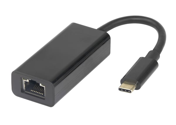 DELTACO - Nettverksadapter - USB-C 3.1 - 10/100/1000Base-T(X) x 1 - svart