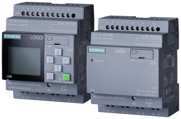 LOGO! 24CE, logiikkamoduuli, näyttö PU/I/O: 24V/24V/24V transistori, 8DI (4AI)/4DO