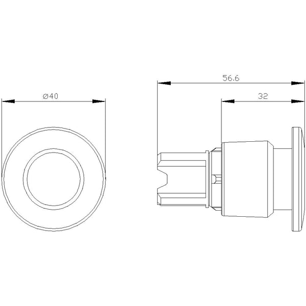 Siemens 3SU1050-1EA20-0AA0 soppformet trykknapp, 22 mm, rund, rød, 62 g, 98 mm, 73 mm, 50 mm