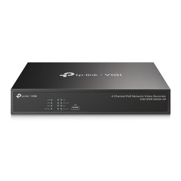 TP-Link VIGI NVR1004H-4P nätverksvideoinspelare, 4-kanals PoE+