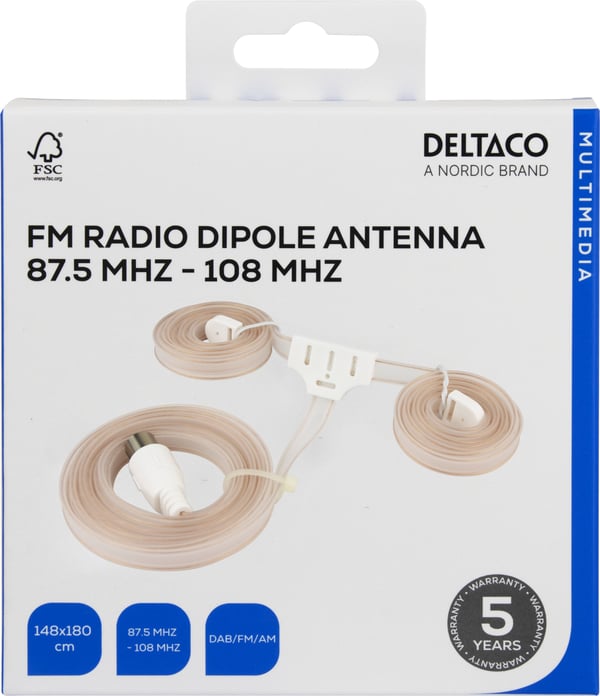 DELTACO - Antenn - dipol - radio - inomhus