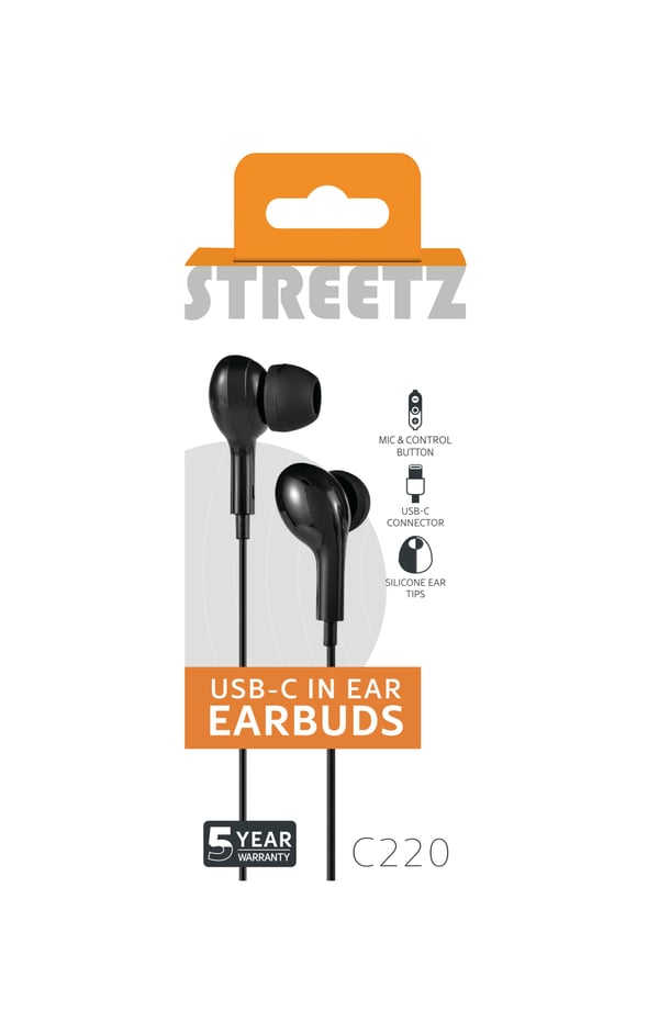 Streetz C220-BLK, Langallinen, Puhelut/Musiikki, 10 g, Kuulokkeet, musta