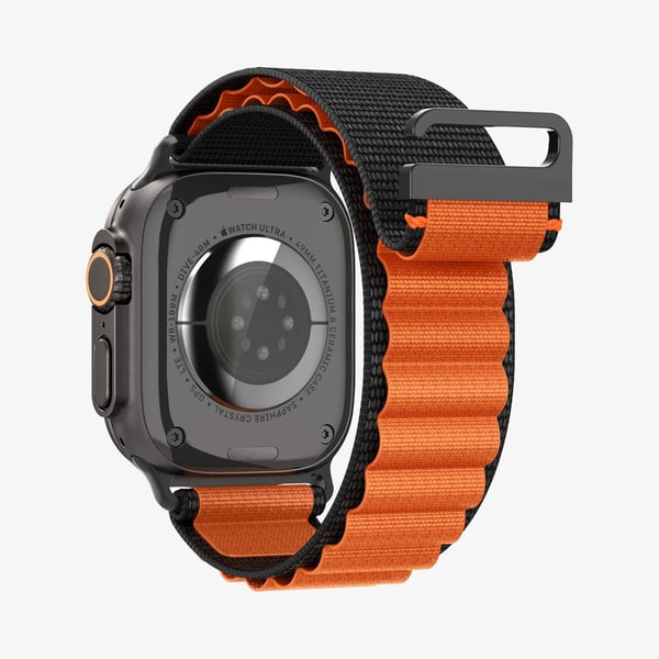 Spigen WBF1-reim for Apple Watch 6/7/8/9/10/11/SE/SE 3/Ultra 1/Ultra 2 44/45/46/49 mm svart/oransje
