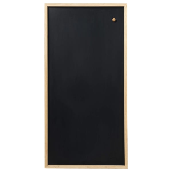 Magnetisk NAGA kridttavle 50x100 cm sort med 2,5 cm ramme i gummitræ