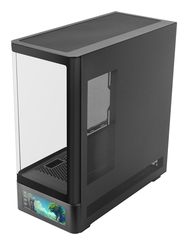 Mars Gaming MCLCDPRO PC-kabinett ATX/micro ATX/Mini-ITX, svart herdet glass