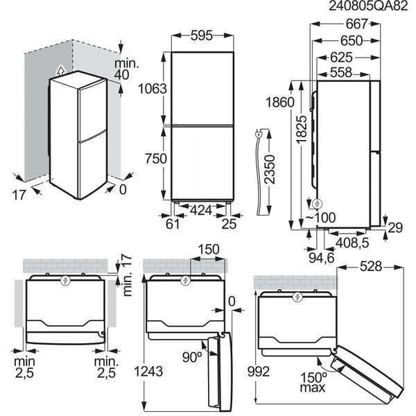 Electrolux LNT5ME32W1, 330 l, SN-T, 8 kg/24h, E, Färska zon fack, Vit