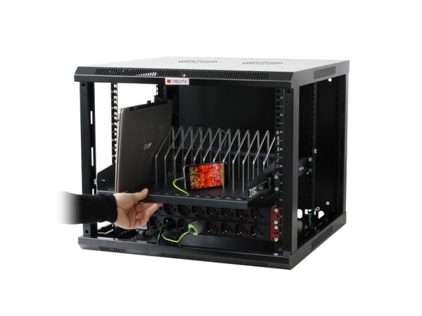 Techly I-CABINET-TRAY14BK utdragbar rackhylla, 19", 14 fack