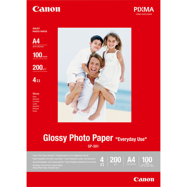 Canon GP-501 - Blank - A4 (210 x 297 mm) - 200 g/m² - 100 ark fotopapir - for PIXMA iP90, MG2555, mini260, MP180, MP490, MP510, MP550, MP560, MP960...