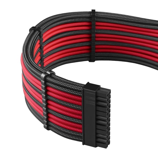 CableMod PRO Series ModMesh - Förlängningssladdsats - formpressad - svart, röd