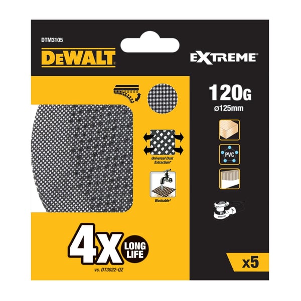 DEWALT DTM3105-QZ slipnät 125 mm korn 120, 5 st.