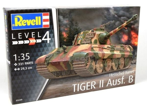 Revell Tiger II Ausf.B (Henschel Turr), Stridsvagnsmodell, 1:35, Tiger II, Hanstik, Plast, 250 st