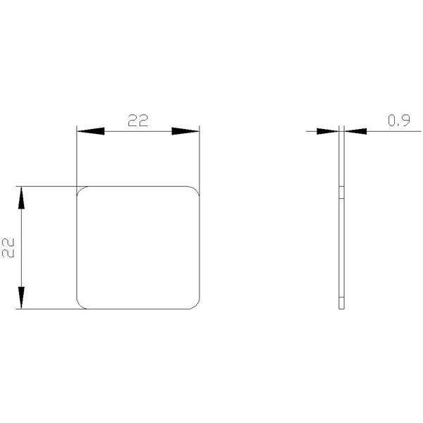 Siemens 3SU1900-0AF81-0DT03SU19000AF810DT0 Typeskilt, sølv, 22 mm, 1 g, 22 mm, 22 mm, 1 mm