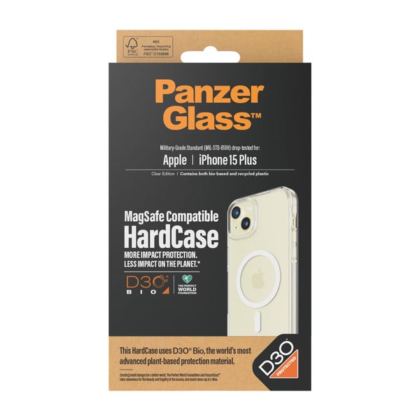 PanzerGlass™ | HardCase (MagSafe) - Bakdeksel til mobiltelefon - Gjennomsiktig | Apple iPhone 15 Plus