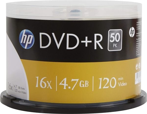HP DRE00026, DVD+R, 120 mm, Kakeboks, 50 stykker, 4,7 GB