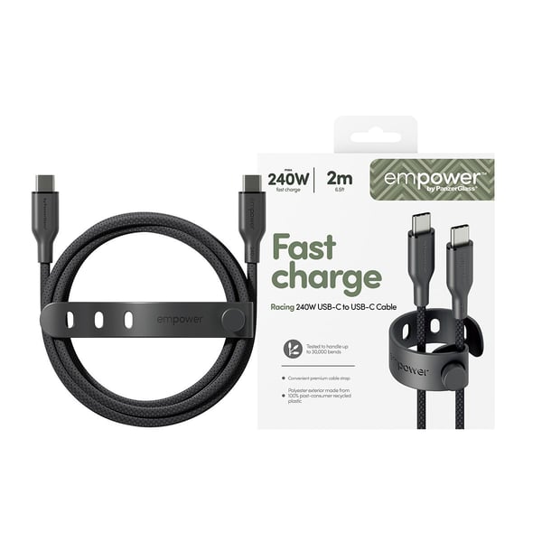 empower by PanzerGlass Racing 240 W USB-C–USB-C-kaapeli | USB 2.0 | 2 m | Weltall Schwarz