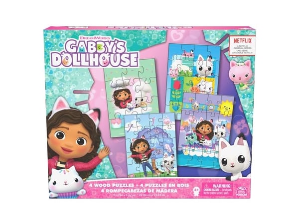 Gabby’s Dollhouse träpussel 4-pack