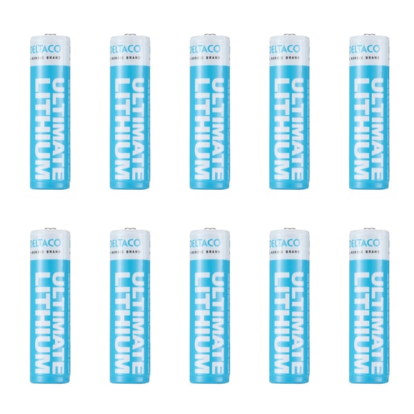 DELTACO Ultimate - Batteri 10 x 18650 - Li - 2600 mAh - blå