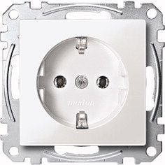 Merten MEG2301-0325, CEE 7/3, CEE 7/4, Vit, Termoplast, 250 V, 16 A