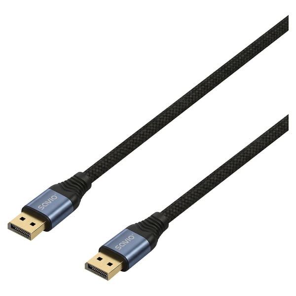 Savio CL-211, 3 m, DisplayPort, DisplayPort, Honkoppling, Honkoppling, Svart