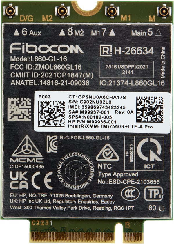 HP 4G LTE-A Pro Cat16 WWAN, Sisäinen, Langaton, WWAN