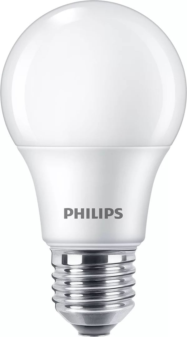 Philips - LED-lyspære - form: A60 - mattslipt finish - E27 - 8 W (ekvivalent 60 W) - klasse F - varmt hvitt lys - 2700 K (en pakke 4)