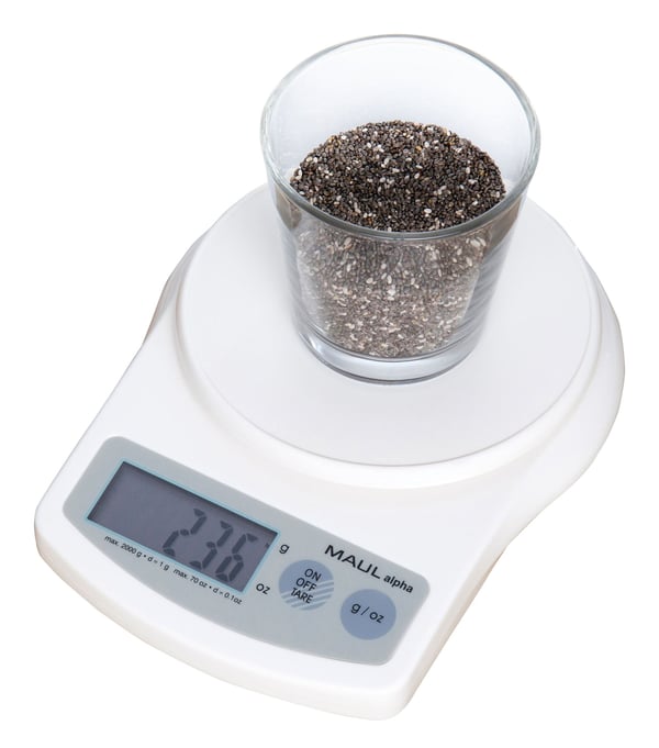 MAUL Alpha, Sähkökeittiövaaka, 2 kg, 1 g, Valkoinen, Muovi, AAA