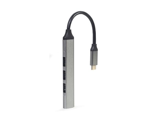 Gembird - Hub - USB Type-C, silver - 1 x USB 3.1 + 3 x USB 2.0 - stasjonær