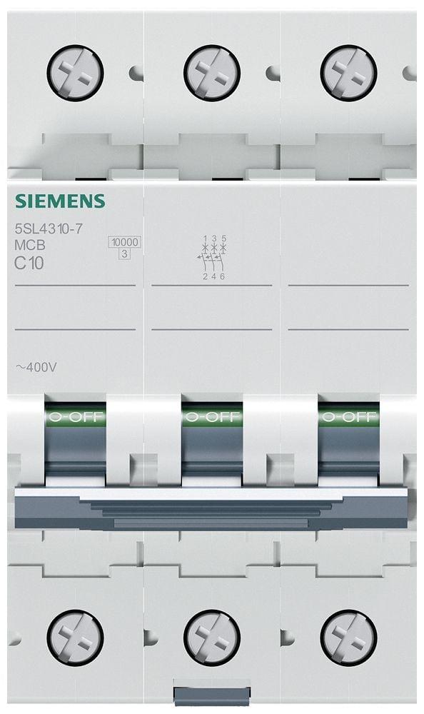 Siemens 5SL43107 5SL4310-7 Ledningssikkerhedsafbryder 3-flight 10 A 400 V