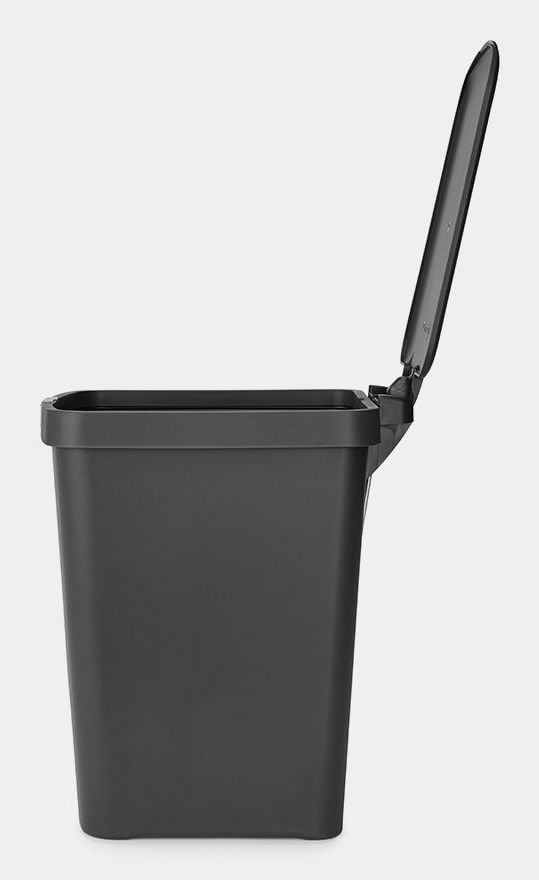 Brabantia StepUp, 25 L, Suorakulmainen, Kierrätetty muovi, Tummanharmaa, Poljin, 280 mm