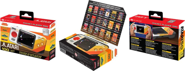 My Arcade Atari Pocket Player Pro, Flerfarget, D-pute, Valg-knapp, Startknapp, 6,98 cm (2.75"), 3,5 mm, USB/batteri, AA