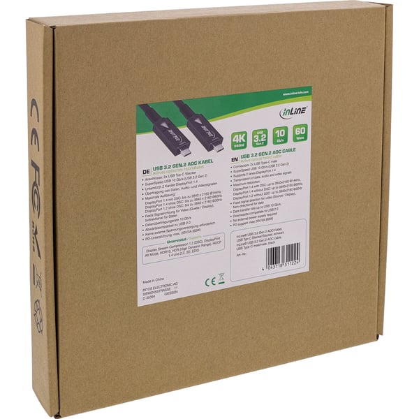InLine 35795A, 5 m, USB C, USB C, USB 3.2 Gen 2 (3.1 Gen 2), 10 Gbit/s, Svart