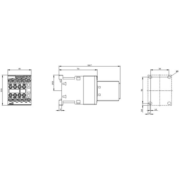 Siemens 3RH2262-1AK60 Apukosketin 1 kpl 1 kpl