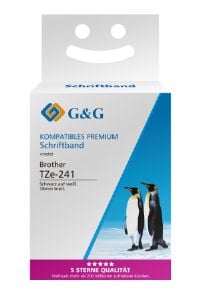 G&G 5T241-TD, Valkoinen, Brother, Brother PTouch 1010 Brother PTouch 1750 Brother PTouch 18R Brother PTouch 2100VP Brother PTouch..., 1,8 cm, 8 m