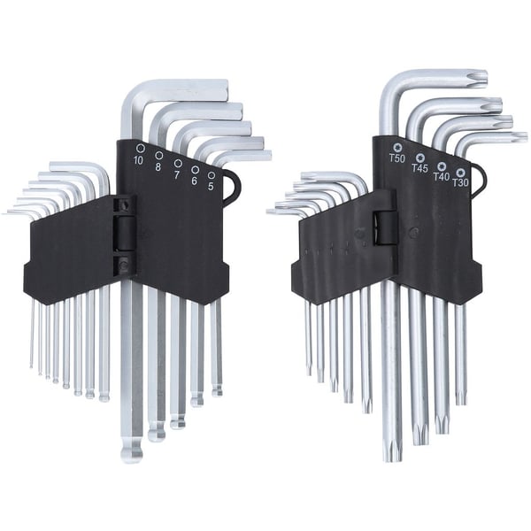 L-avaimen kuusiokolo ja Torx-sarja, 22 kpl, KS Tools