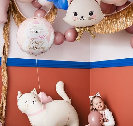 PartyDeco FB361, Ilmapallo, Kalvo, Vaaleanpunainen, Valkoinen, Kuva, Pyöreä, 450 mm