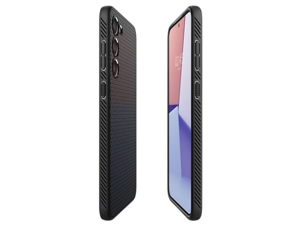 Spigen Liquid Air - Baksidedeksel for mobiltelefon - fleksibel termoplastpolyuretan (TPU) - matt svart - for Samsung Galaxy S23