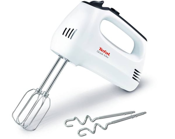 Tefal HT310138, Håndmikser, Sort, Hvit, Miksing, Knapper, Rustfritt stål, 300 W