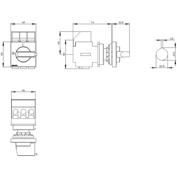Lajittelu 3-napainen 16 mm² 32 A 690 V/AC Siemens 3LD22500TK11