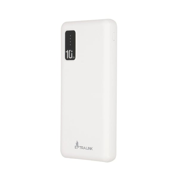 Extralink EPB-098W - Powerbank - 10000 mAh - 2,1 A - 2 lähtöliitäntää (USB) - valkoinen