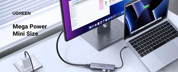 Ugreen Revodok 6-in-1 - Dokkingstasjon - for bærbar, smarttelefon, skrivebord, bærbar - USB-C - HDMI