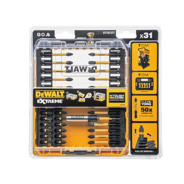 Dewalt DT70737T-QZ Extreme Flextorq -ruuvisarja, 31 kpl.