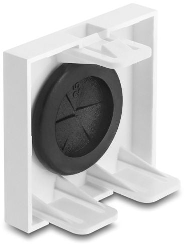 Delock - Easy 45 - snäppbar modul - kabelgenomföring, rund, diameter 21 mm - 1 modul - vit, svart