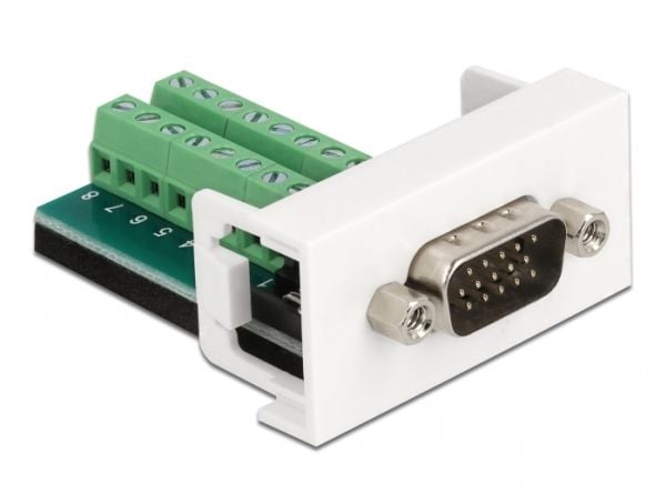 Delock - Påknipsbar mulighetsmodulfrontplate - VGA - hvit, RAL 9003